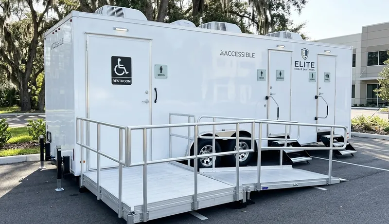 ADA Restroom Trailer on-site placement in Calefornia, CA