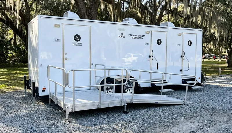 ADA Restroom Trailer clean interior in Calefornia, CA