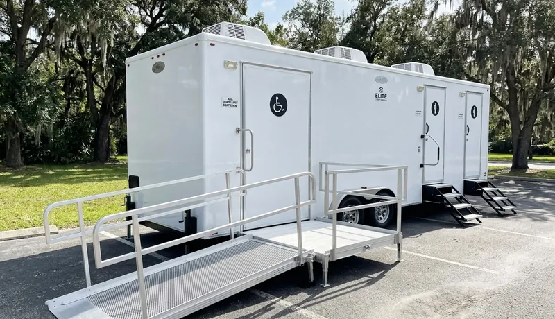 ADA Restroom Trailer delivery to site in Calefornia, CA