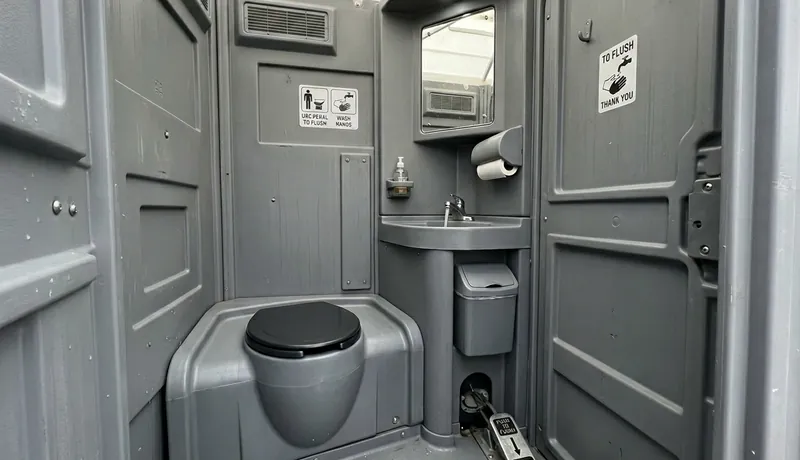 Deluxe Porta Potty (with Flushing) in Calefornia
