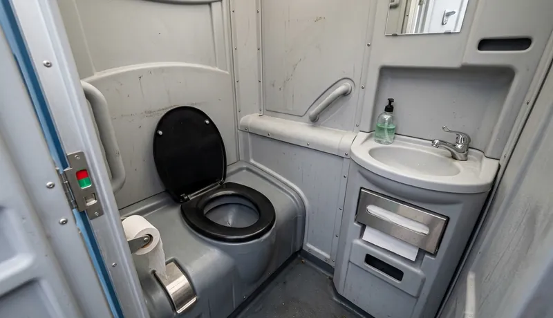 Deluxe Porta Potty (with Flushing) construction deployment in Calefornia, CA