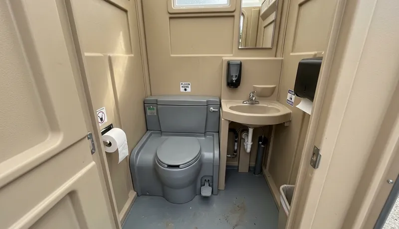 Flushable Porta Potty on-site placement in Calefornia, CA