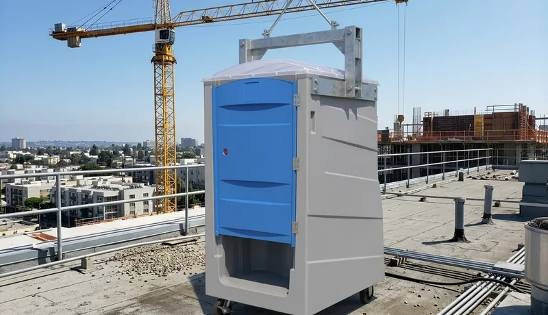 High-Rise Porta Potty delivery to site in Calefornia, CA