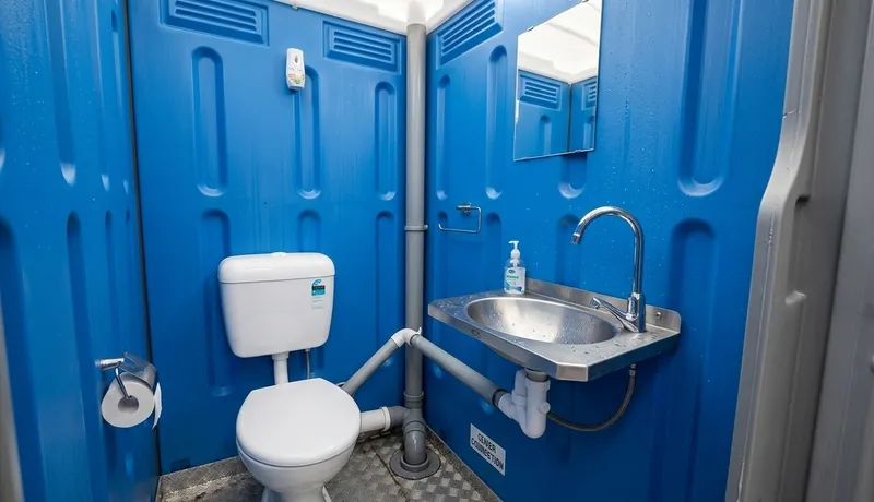 Sewer-Connected Portable Toilet delivery to site in Calefornia, CA