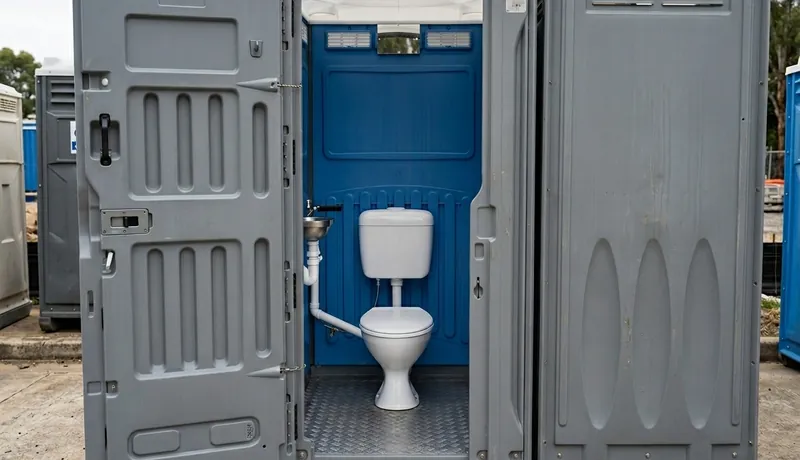 Sewer-Connected Portable Toilet in Calefornia