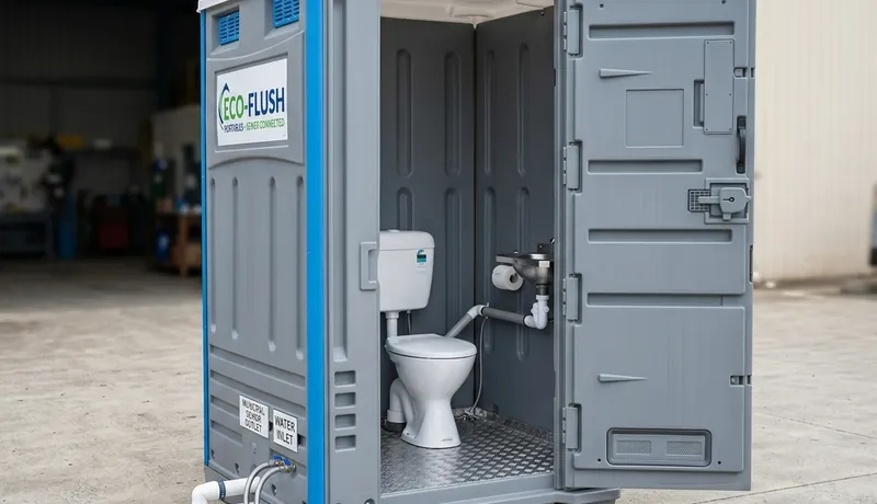 Sewer-Connected Portable Toilet on-site placement in Calefornia, CA