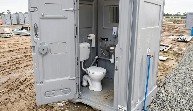 Sewer-Connected Portable Toilet clean interior in Calefornia, CA