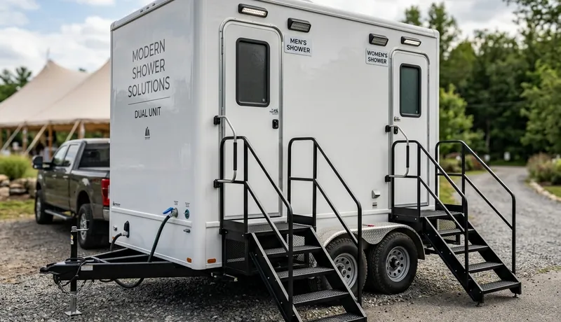 Shower Trailer on-site placement in Calefornia, CA