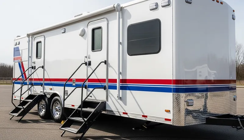 Shower Trailer event setup in Calefornia, CA