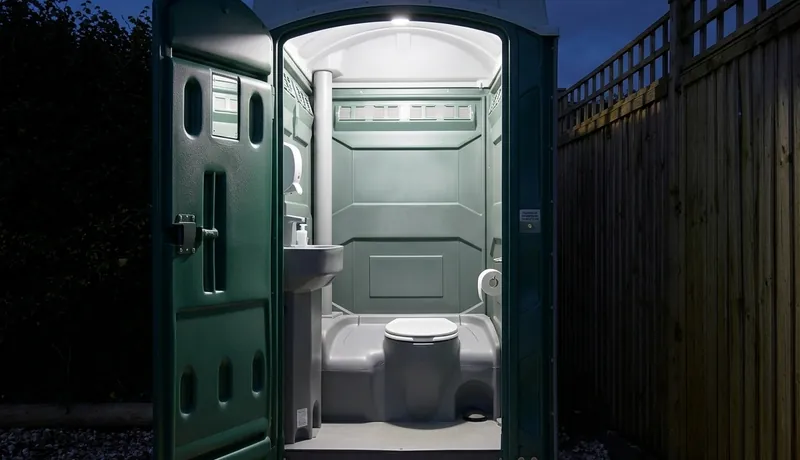 Solar-Powered Porta Potty rental unit in Calefornia, CA