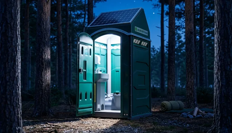 Solar-Powered Porta Potty event setup in Calefornia, CA