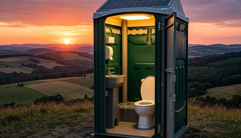 Solar-Powered Porta Potty construction deployment in Calefornia, CA