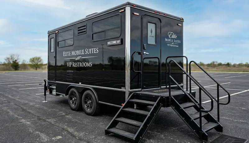 VIP Restroom Trailer on-site placement in Calefornia, CA